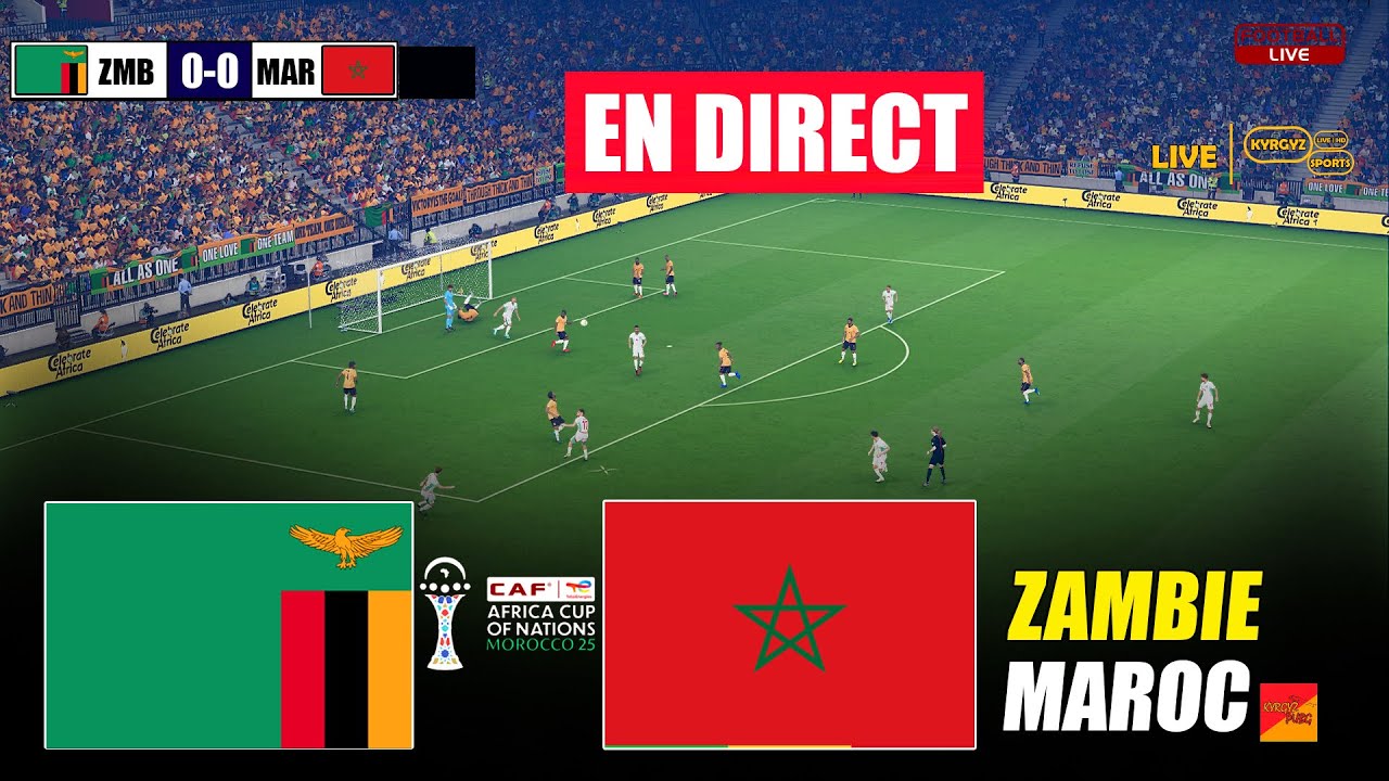 القنوات الناقلة لمباراة المغرب ضد زامبيا في أمم أفريقيا 2025 مجانًا بدون اشتراك