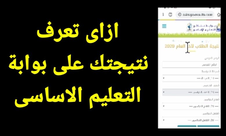 رابط مباشر.. استعلم الآن عن نتيجة الصف الثالث والرابع الابتدائي 2026 عبر بوابة التعليم الأساسي برقم الجلوس