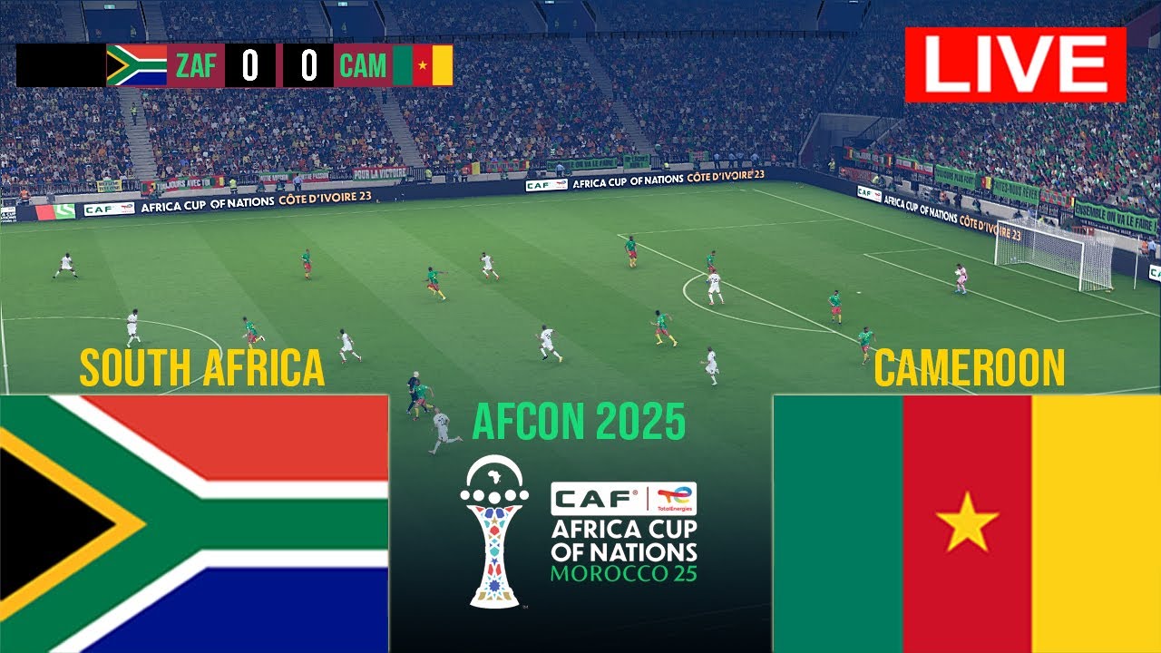 South Africa vs Cameroon.. شاهد الآن مباراة جنوب إفريقيا ضد الكاميرون مباشرة – دليل البث والقنوات الناقلة