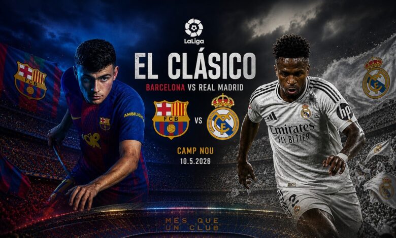 الكلاسيكو يشتعل من جديد.. موعد مباراة برشلونة وريال مدريد في الدوري الإسباني 2026 والقنوات الناقلة